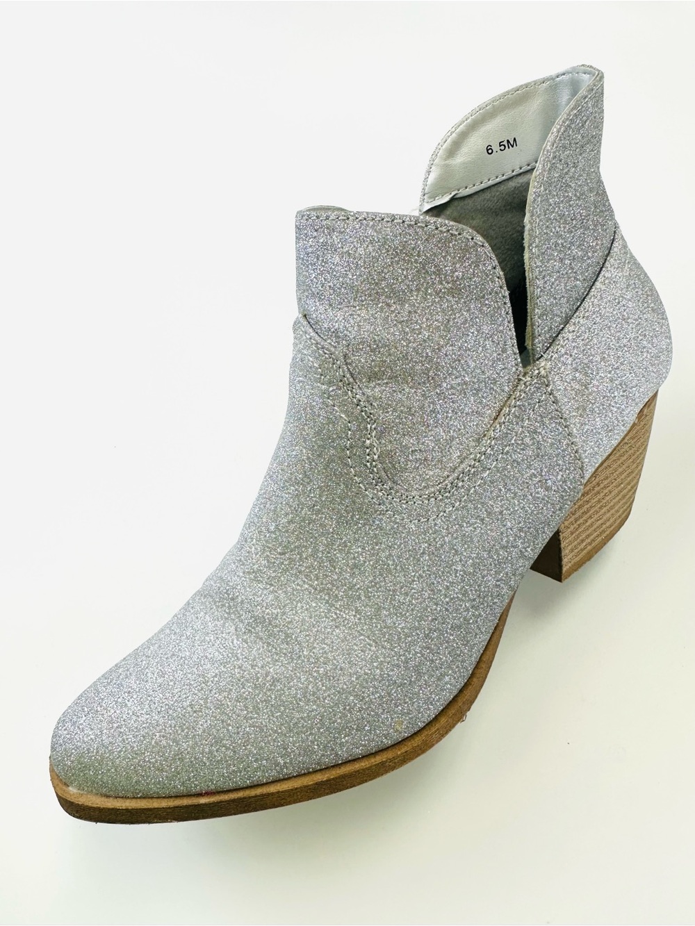 Silver Sparkle Western Ankle Boots Jellypop 6.5 Metallic Festival Prom Country